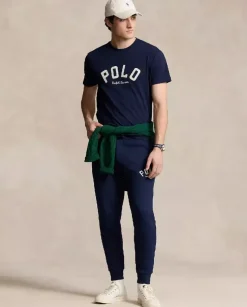 Granatowa koszulka z logo Classic Fit