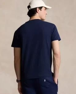 Granatowa koszulka z logo Classic Fit