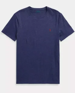 Granatowa koszulka z logo Custom Slim Fit
