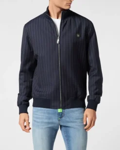 Granatowa kurtka bomber