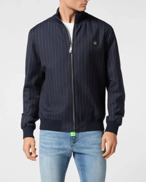 Granatowa kurtka bomber