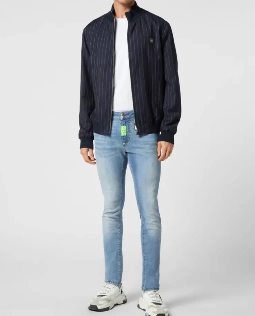 Granatowa kurtka bomber