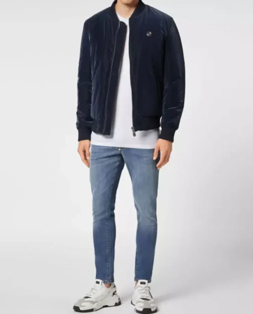Granatowa kurtka bomber