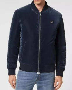Granatowa kurtka bomber