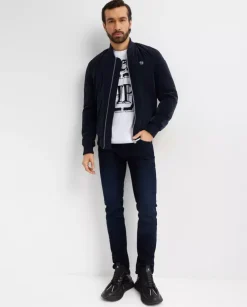 Granatowa kurtka bomber