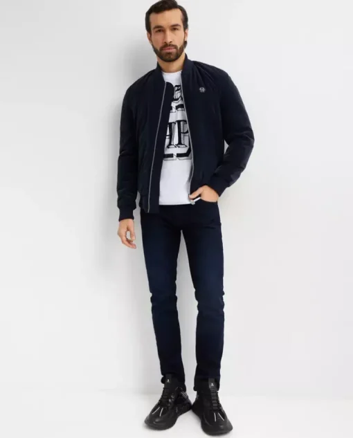 Granatowa kurtka bomber