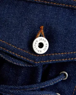 Granatowa kurtka jeansowa ze sznurowaniem