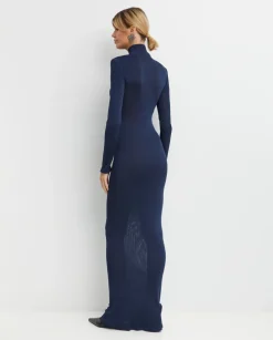 Granatowa sukienka maxi