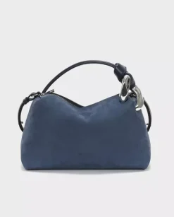 Granatowa zamszowa torebka - JWA Corner Bag
