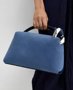 Granatowa zamszowa torebka - JWA Corner Bag