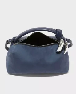 Granatowa zamszowa torebka - JWA Corner Bag
