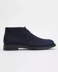 Granatowe buty z wiązaniem