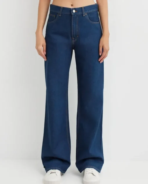 Granatowe jeansy Korea Relaxed Fit