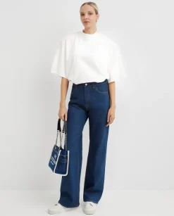 Granatowe jeansy Korea Relaxed Fit