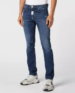 Granatowe jeansy Super Fit