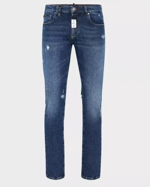 Granatowe jeansy Super Fit
