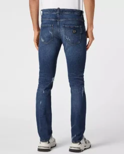 Granatowe jeansy Super Fit