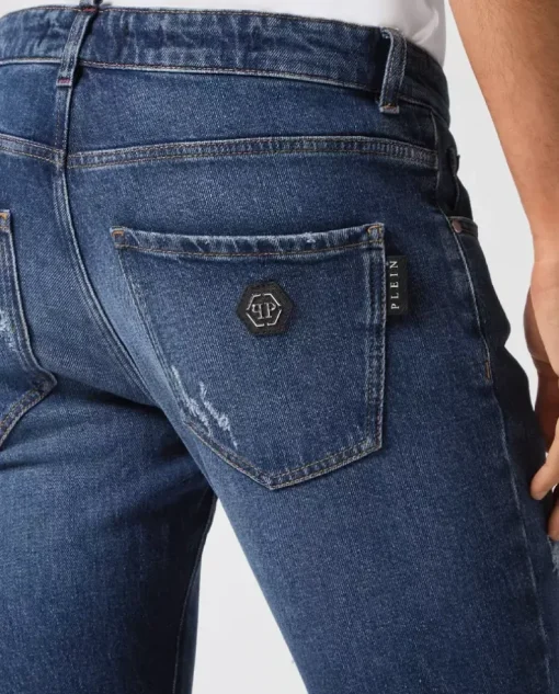 Granatowe jeansy Super Fit