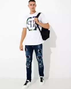 Granatowe jeansy Super Straight