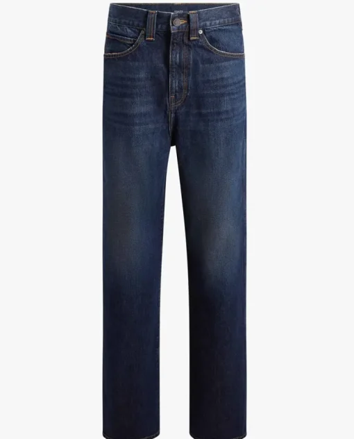 Granatowe jeansy z prostymi nogawkami Bonnie