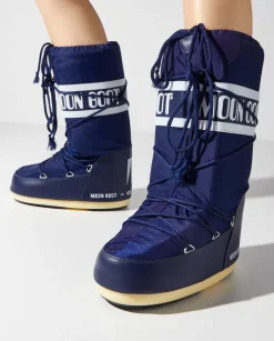 Granatowe śniegowce Nylon