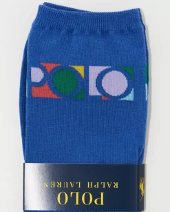 Granatowe skarpety z kolorowym logo 36-40
