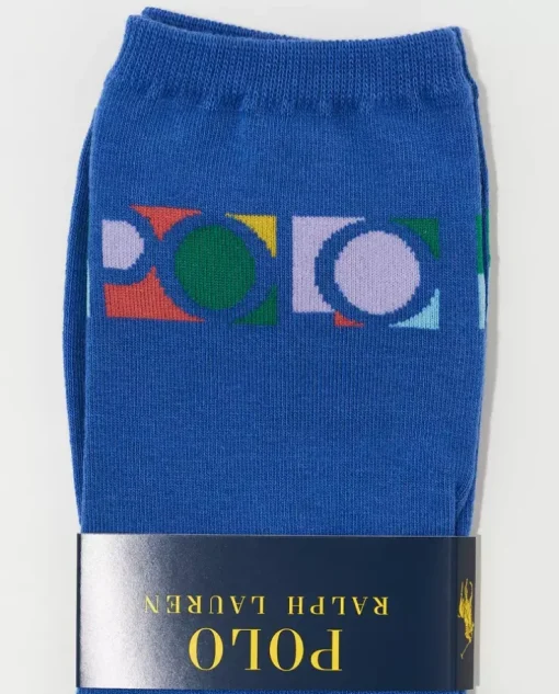 Granatowe skarpety z kolorowym logo 36-40