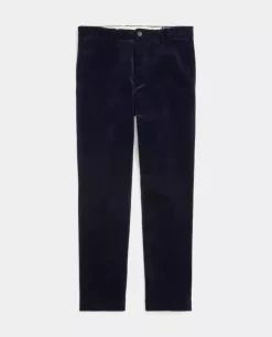 Granatowe sztruksowe spodnie Stretch Slim Fit