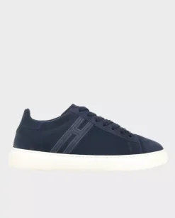 Granatowe zamszowe sneakersy