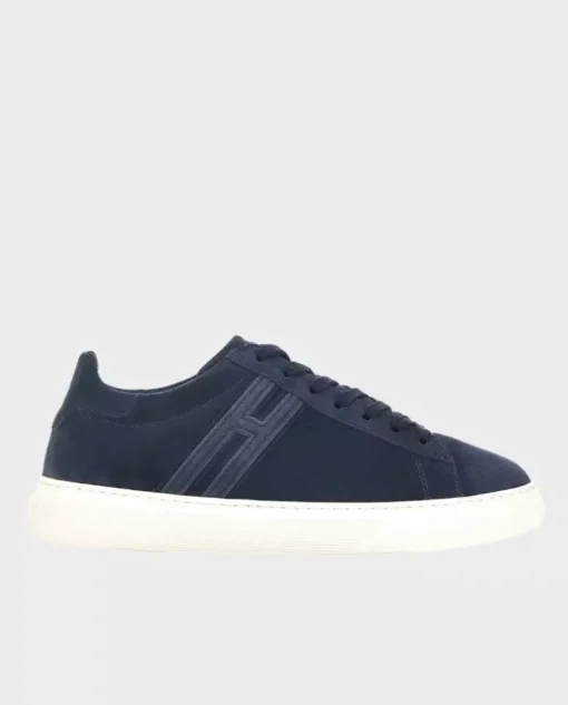 Granatowe zamszowe sneakersy