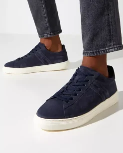 Granatowe zamszowe sneakersy