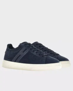 Granatowe zamszowe sneakersy