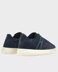 Granatowe zamszowe sneakersy