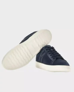 Granatowe zamszowe sneakersy