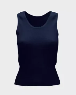 Granatowy dopasowany top