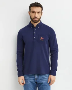 Granatowy longsleeve Straight Fit