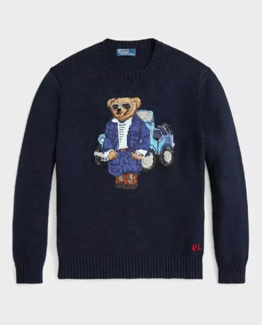 Granatowy sweter Polo Bear