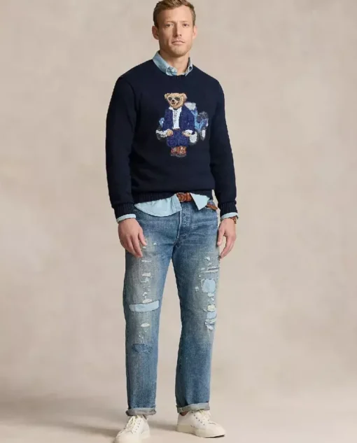 Granatowy sweter Polo Bear