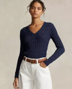 Granatowy sweter Slim Fit z logo