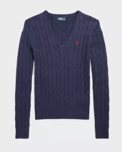 Granatowy sweter Slim Fit z logo
