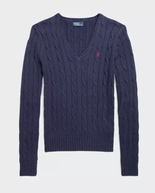 Granatowy sweter Slim Fit z logo
