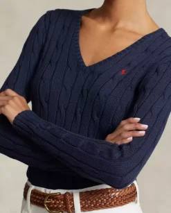 Granatowy sweter Slim Fit z logo