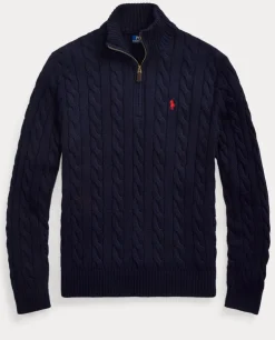 Granatowy sweter z bawełny