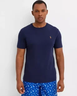 Granatowy t-shirt Custom Slim Fit