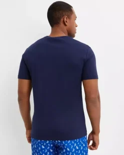 Granatowy t-shirt Custom Slim Fit