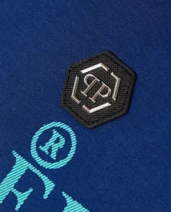 Granatowy t-shirt Iconic z logo