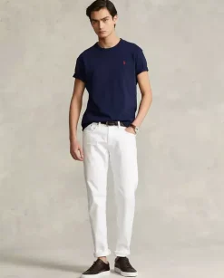 Granatowy t-shirt z logo Regular Fit