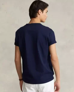 Granatowy t-shirt z logo Regular Fit