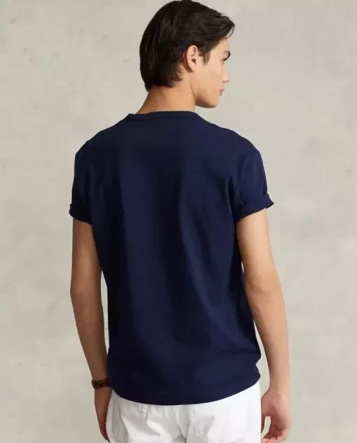 Granatowy t-shirt z logo Regular Fit