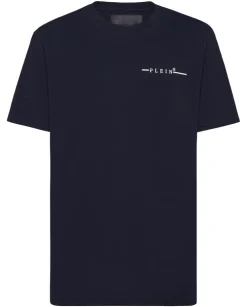 Granatowy T-shirt z printem